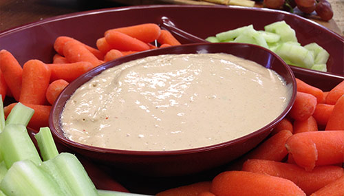 ranch dip in a bowl of vegetables 2